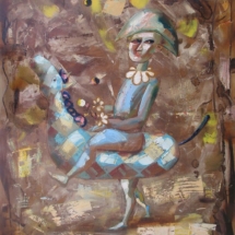Clown on horseback